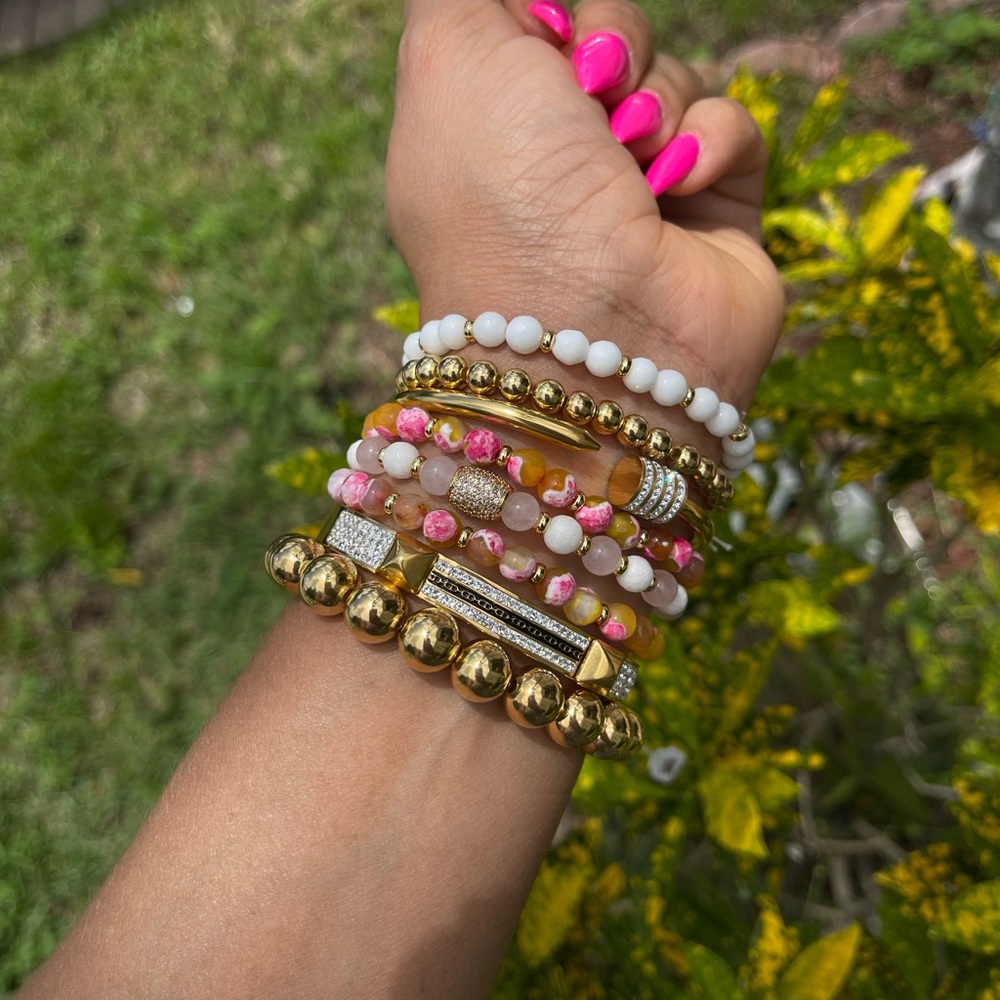 Golden Pink Bracelets set sold individually or together 8 pieces